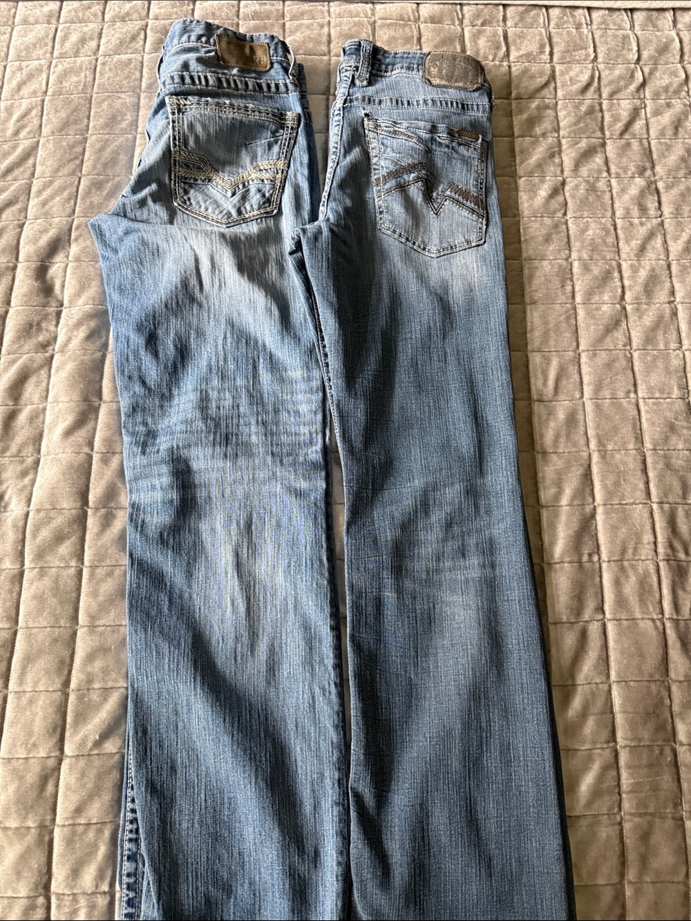 Salvage and BKE Jake 32 Long Men's Light Blue Bootcut Jeans - Faded Wash